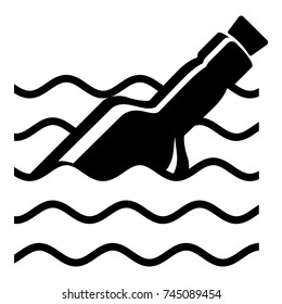 Message in bottle icon. Simple illustration of message in bottle vector icon for web