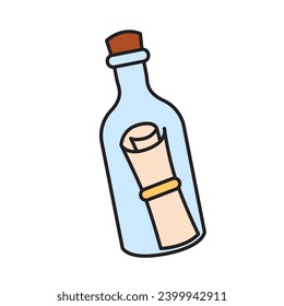 Message In A Bottle Icon Vector Illustration