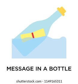 Message in a bottle icon vector isolated on white background for your web and mobile app design, Message in a bottle logo concept