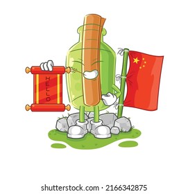 the message in a bottle japanese vector. cartoon character