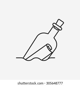 Message In A Bottle Line Icon