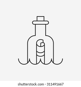 Message in a Bottle line icon
