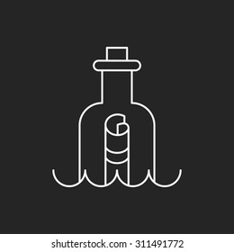 Message in a Bottle line icon