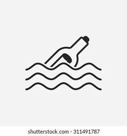 Message in a Bottle line icon