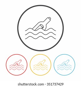 Message in a Bottle line icon