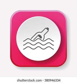 Message in a Bottle line icon