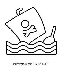 Message in a bottle line style icon