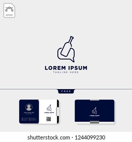 message bottle logo template vector illustration and business card design template