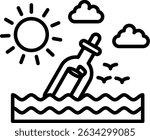 Message In A Bottle New Creative Icon Design Vector