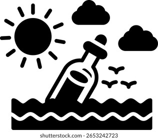 Message In A Bottle New Creative Icon Design Vector