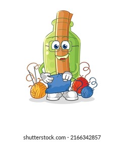 el mensaje en una botella tiene un carácter de billar. vector de mascota de dibujos animados