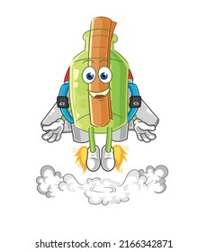 the message in a bottle thinking hard vector. cartoon character