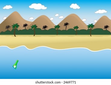 Message in a Bottle Vector.