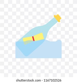 Message in a bottle vector icon isolated on transparent background, Message in a bottle logo concept