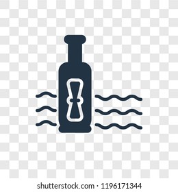 Message In a Bottle vector icon isolated on transparent background, Message In a Bottle transparency logo concept