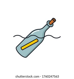 Message in the bottle vector icon symbol isolated on white background
