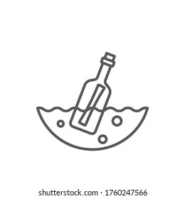 Message in the bottle vector icon symbol isolated on white background