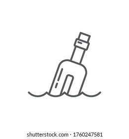 Message in the bottle vector icon symbol isolated on white background