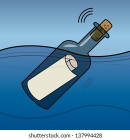 Message in a bottle, vector illustration