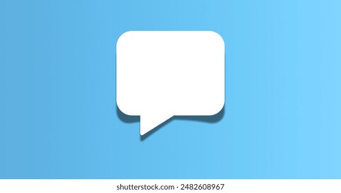 Message box or Comment box icon. 3d message or comment box with shadow effect and blue gradient background for your project.