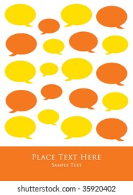 message box greeting card in orange