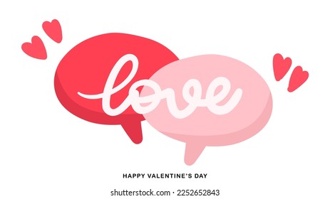 Cuadro de mensaje amor manuscrito sobre fondo blanco , para el 14 de febrero Día de San Valentín , Ilustración vectorial EPS 10