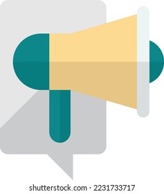 Message box and megaphone illustration in minimal style isolated on background