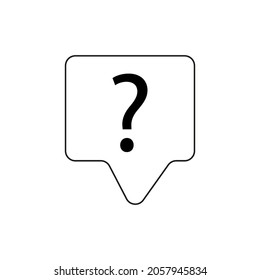Message box with question mark. Ask help sign. Chat con. Communication background. Vector illustration. Stock image. 