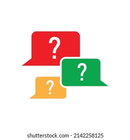Message box with question mark icon design isolated on white background