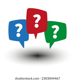 Message box with question mark icon. Vector illustration.