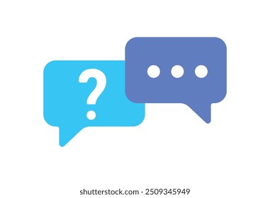 Message box with question mark icon. question mark with bubble chat. faq icon Vector illustration.