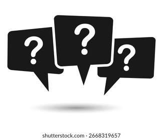Message box with question mark icon vector illustration.