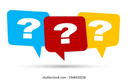 Message box with question mark sign icon
