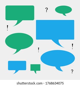 Message box Template. Place your own text in the message boxes. Vector Illustration. 