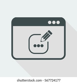 Message box text on computer - Vector icon