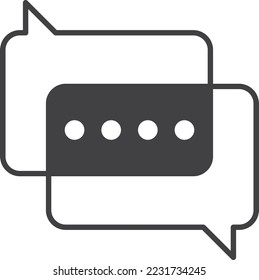 Message boxes and chats illustration in minimal style isolated on background