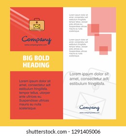 Message briefcase Company Brochure Title Page Design. Company profile, annual report, presentations, leaflet Vector Background