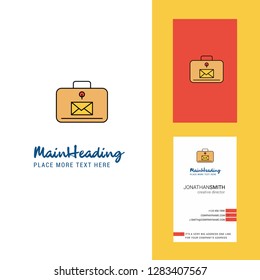 Message briefcase Creative Logo and business card. vertical Design Vector
