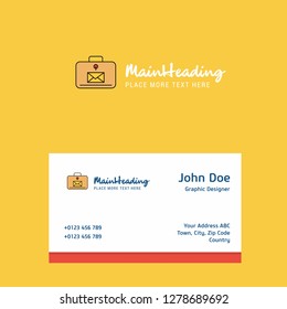 Message briefcase logo Design with business card template. Elegant corporate identity. - Vector