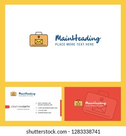 Message briefcase Logo design with Tagline & Front and Back Busienss Card Template. Vector Creative Design
