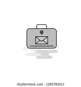 Message briefcase Web Icon. Flat Line Filled Gray Icon Vector