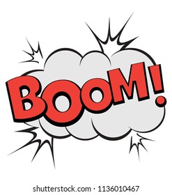 Message bubble with the boom text representing the expression of explosion and wow 
