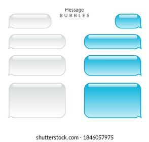 Message bubble chat conversation box. Text sms messenger speech balloon vector interface
