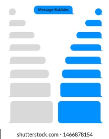 Message bubble chat for text, sms. Chat messenger at bubble form in flat style. Blank message for text for web, phone. vector eps10