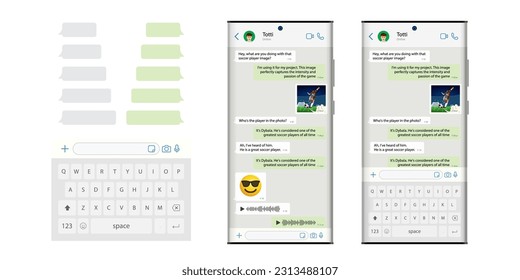 Message bubble chats for smartphones, with vector chat boxes designed for mobile messaging applications. Vector.