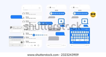 Message bubble chats for smartphones, with vector chat boxes designed for mobile messaging applications. Vector.