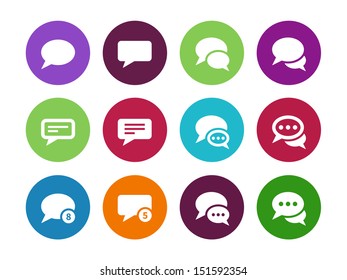 Message bubble circle icons on white background. Vector illustration.