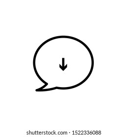message bubble download mail icon vector