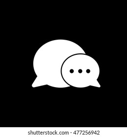 Message Bubble Flat Icon On Black Background