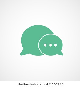 Message Bubble Green Flat Icon On White Background